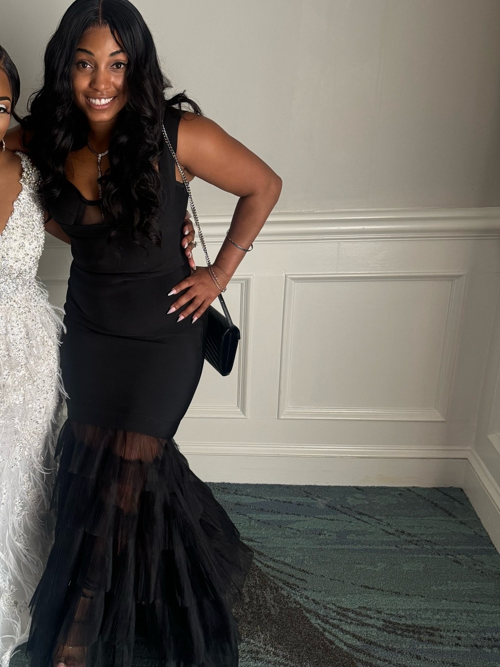 Fashion Nova Black Bandage Tulle Formal Maxi Gown - Picture 2 of 2